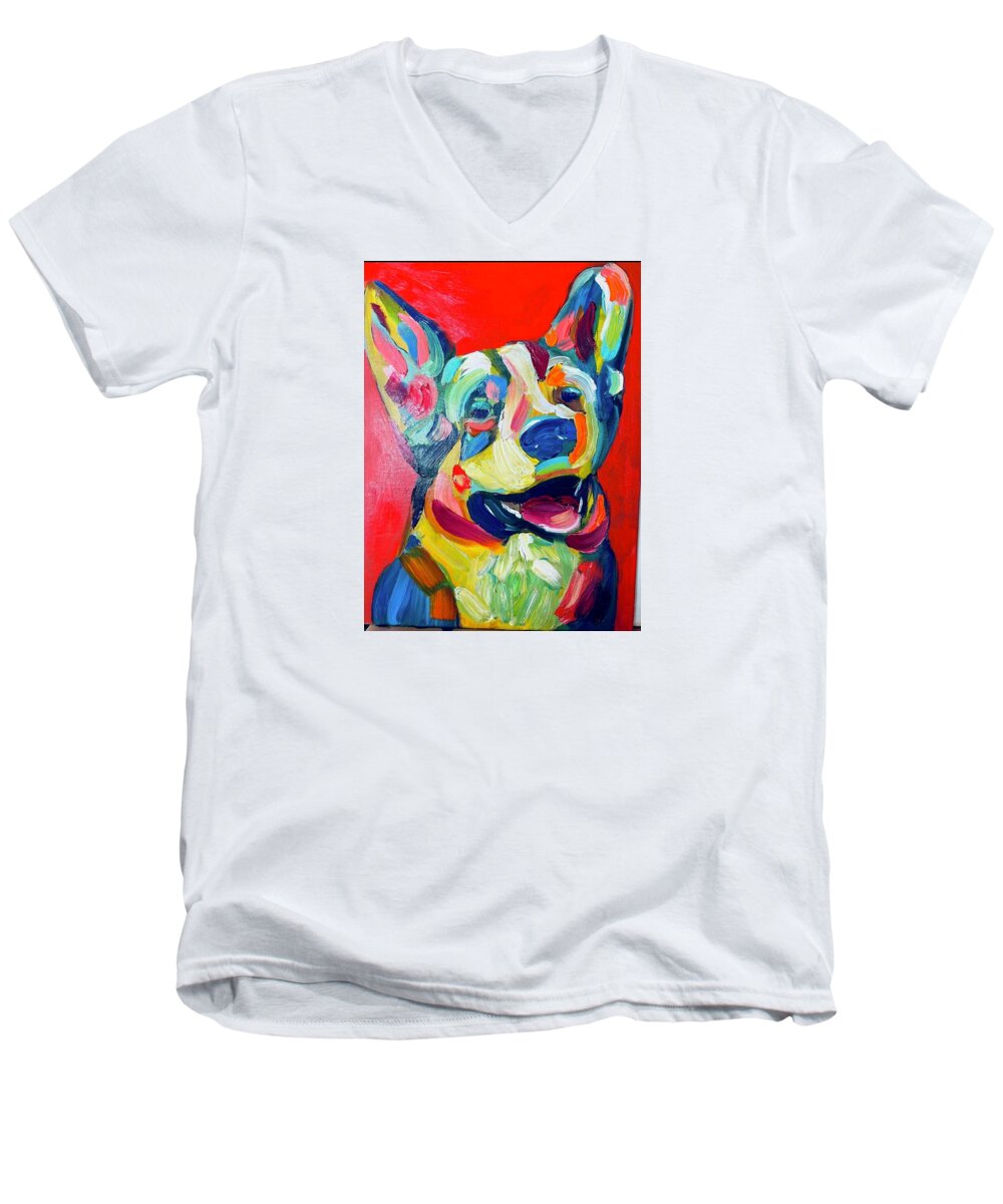 Corgi - Men's V-Neck T-Shirt