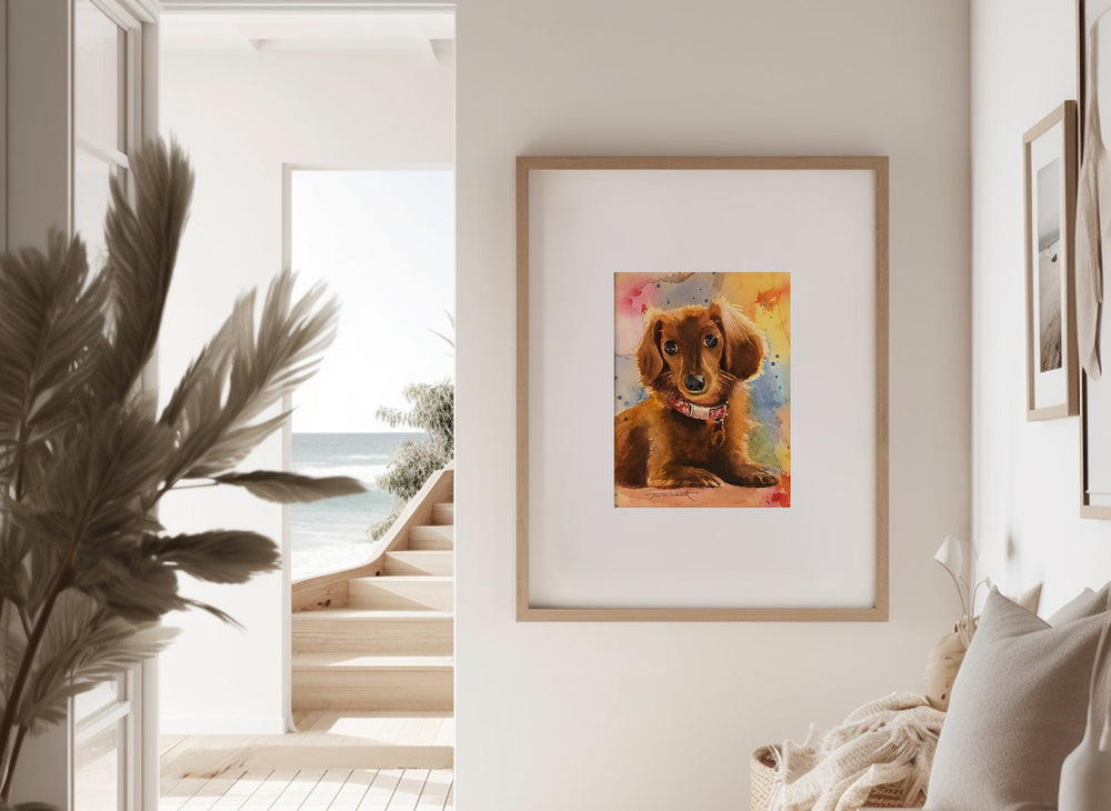 Original Artwork - Longhair Dachsund "Sofie" by James Gilbreath