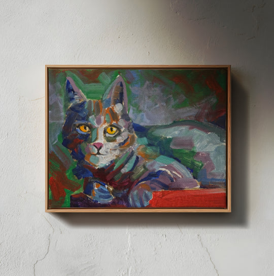 Original Artwork - Brindle Cat "Lexie May" by Gene Dillard