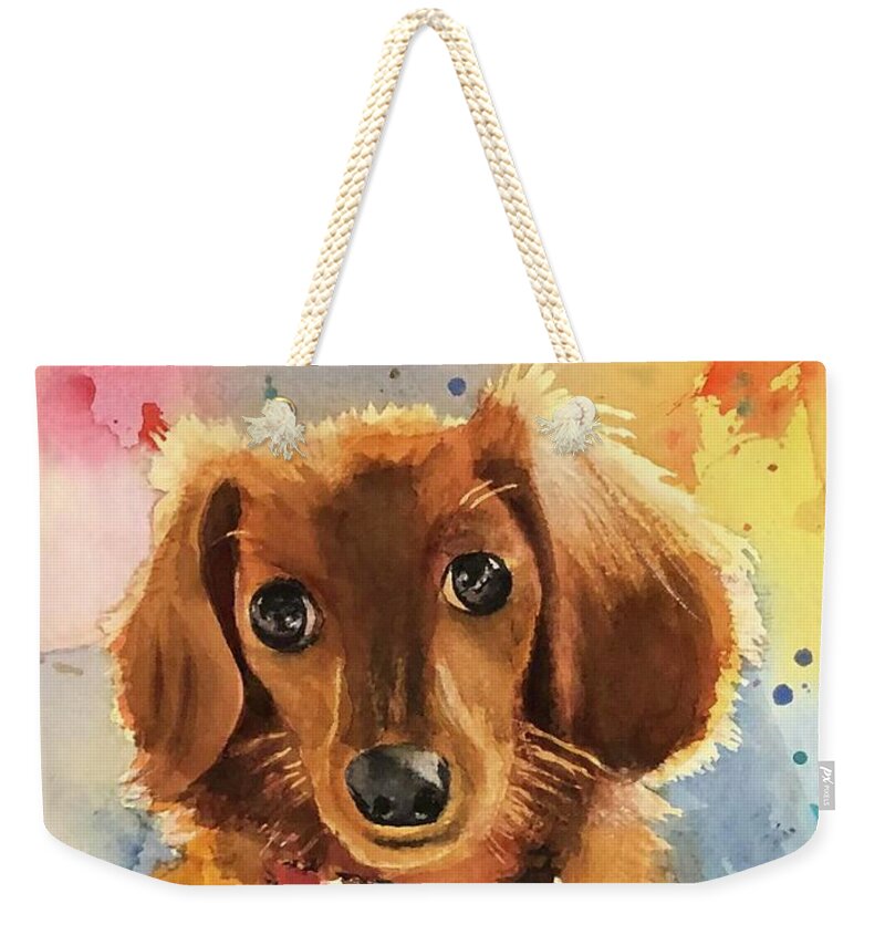 Longhair Dachsund - Weekender Tote Bag
