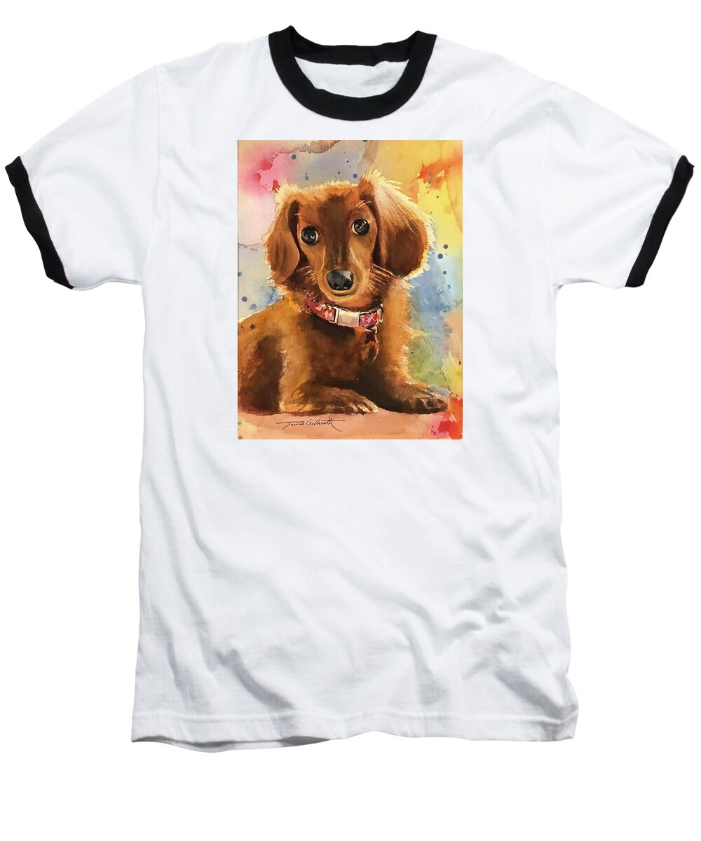 Longhair Dachsund - Baseball T-Shirt