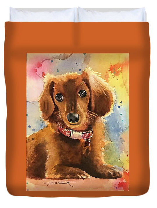 Longhair Dachsund - Duvet Cover