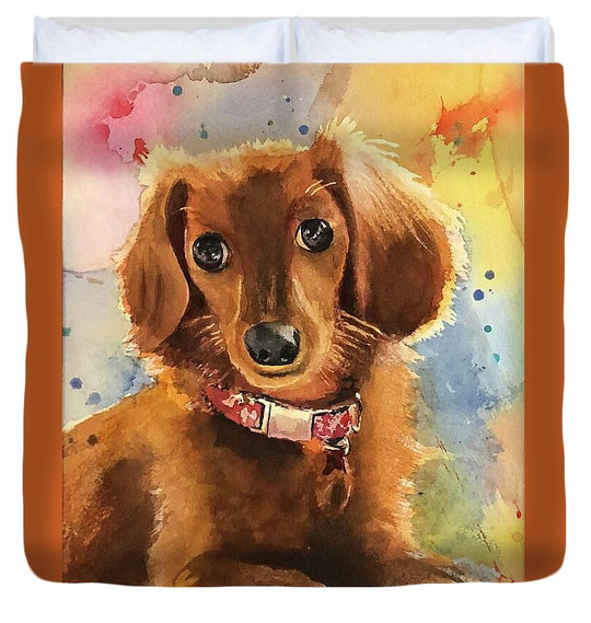Longhair Dachsund - Duvet Cover