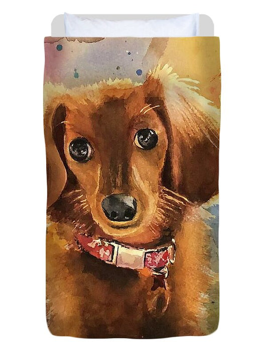 Longhair Dachsund - Duvet Cover