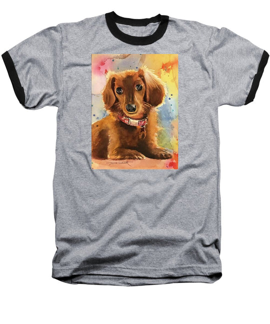 Longhair Dachsund - Baseball T-Shirt