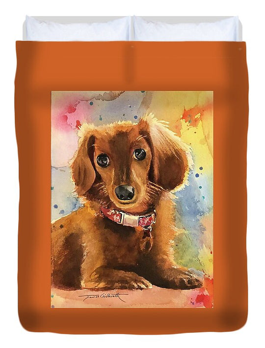Longhair Dachsund - Duvet Cover