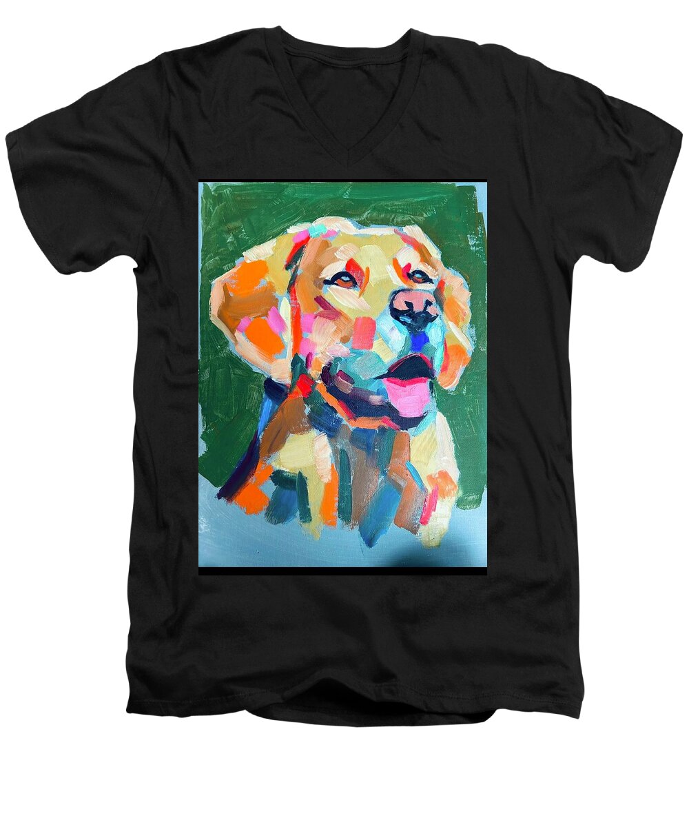 Yellow Lab - Men's V-Neck T-Shirt